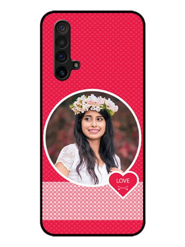 Custom Realme X3 Personalised Glass Phone Case - Pink Pattern Design