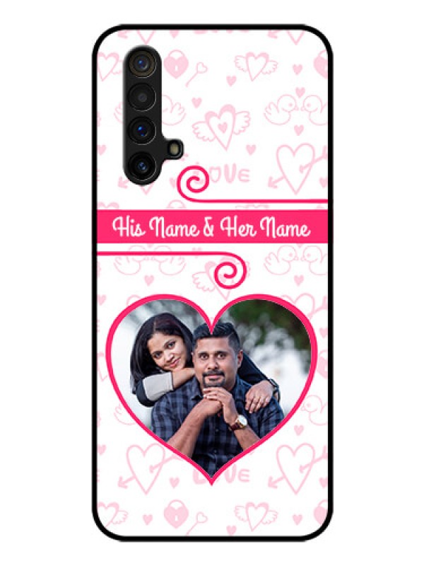 Custom Realme X3 Personalized Glass Phone Case - Heart Shape Love Design