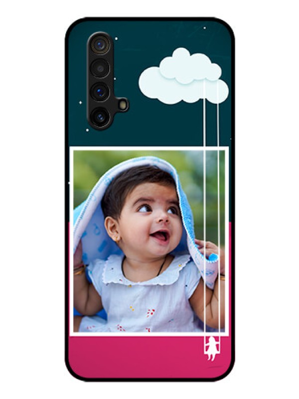 Custom Realme X3 Custom Glass Phone Case - Cute Girl with Cloud Design