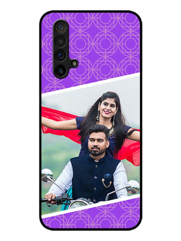 Custom Realme X3 Custom Glass Phone Case - Violet Pattern Design