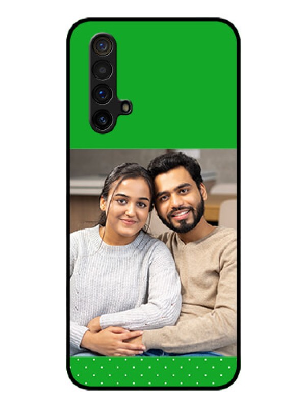 Custom Realme X3 Personalized Glass Phone Case - Green Pattern Design