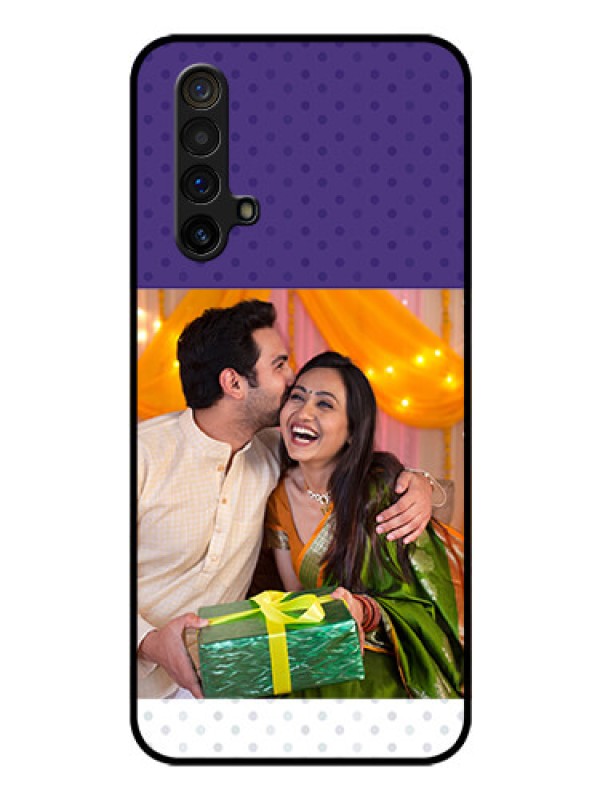 Custom Realme X3 Personalized Glass Phone Case - Violet Pattern Design