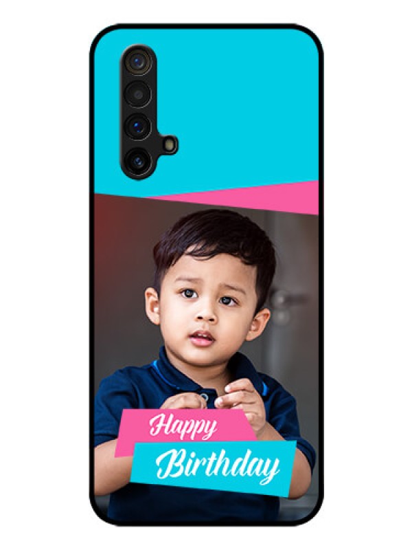 Custom Realme X3 Personalized Glass Phone Case - Image Holder with 2 Color Design