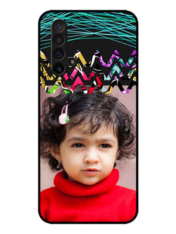 Custom Realme X3 Personalized Glass Phone Case - Neon Abstract Design