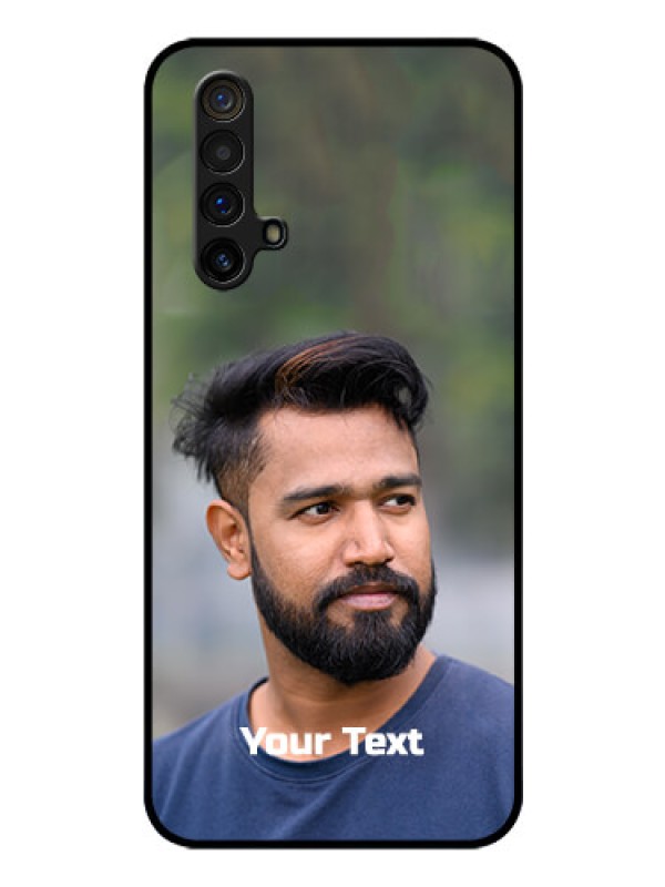 Custom Realme X3 Glass Mobile Cover: Photo with Text