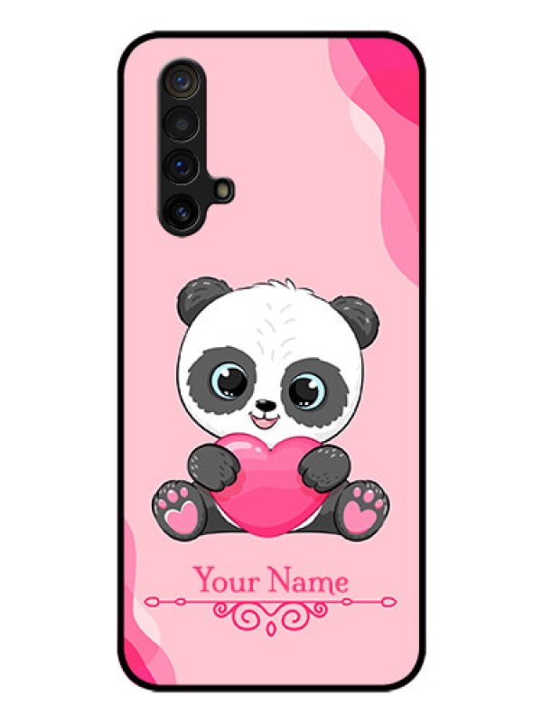 Custom Realme X3 Custom Glass Mobile Case - Cute Panda Design