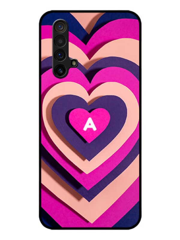 Custom Realme X3 Custom Glass Mobile Case - Cute Heart Pattern Design