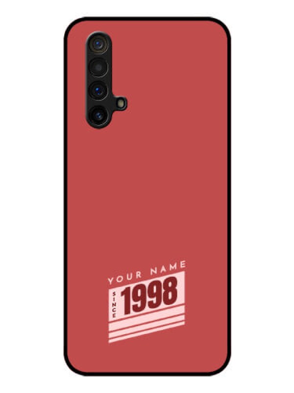 Custom Realme X3 Custom Glass Phone Case - Red custom year of birth Design