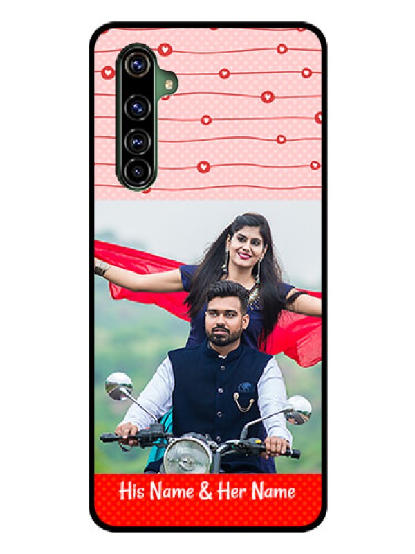 Custom Realme X50 Pro 5G Personalized Glass Phone Case - Red Pattern Case Design