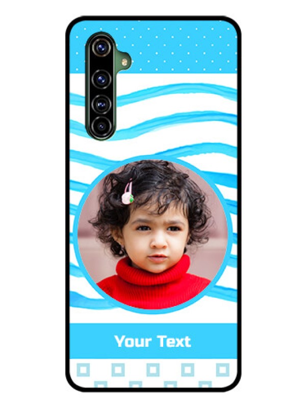 Custom Realme X50 Pro 5G Custom Glass Phone Case - Simple Blue Case Design