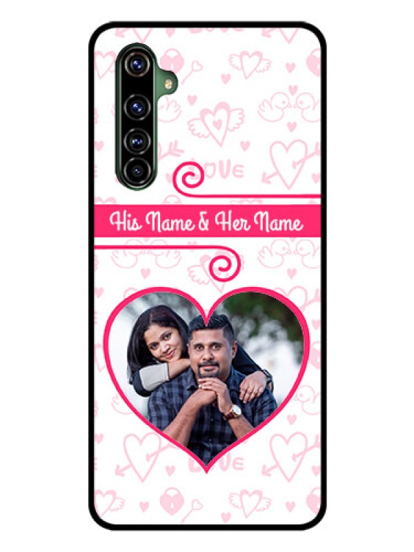 Custom Realme X50 Pro 5G Personalized Glass Phone Case - Heart Shape Love Design