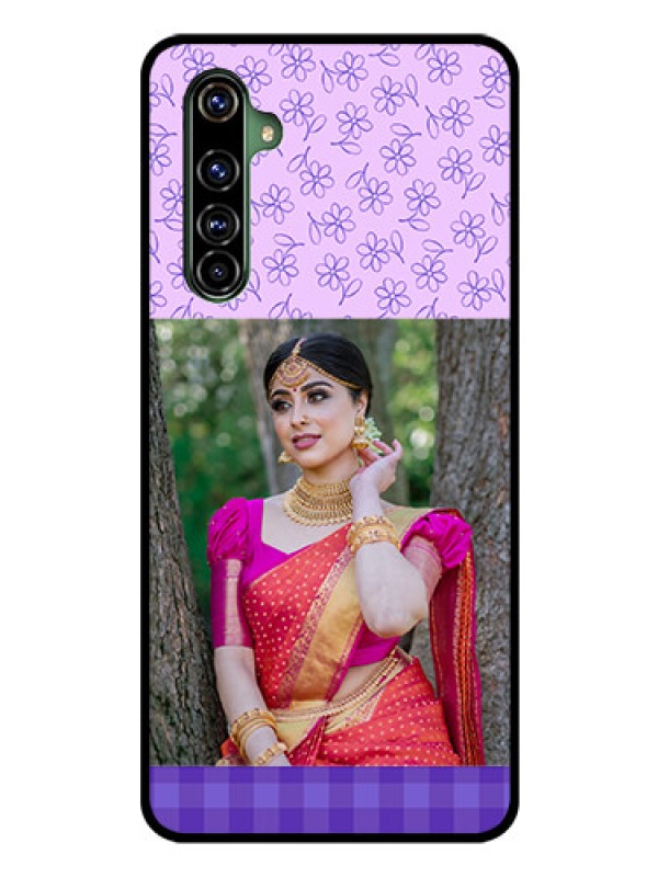 Custom Realme X50 Pro 5G Custom Glass Phone Case - Purple Floral Design