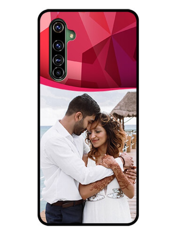 Custom Realme X50 Pro 5G Custom Glass Mobile Case - Red Abstract Design