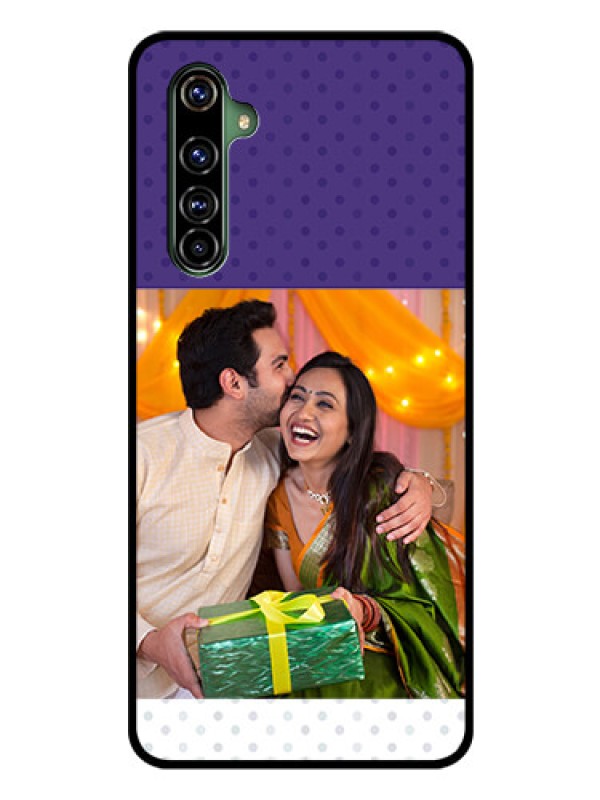 Custom Realme X50 Pro 5G Personalized Glass Phone Case - Violet Pattern Design