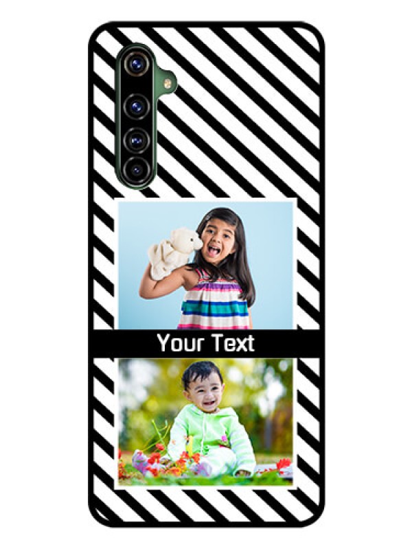 Custom Realme X50 Pro 5G Photo Printing on Glass Case - Black And White Stripes Design