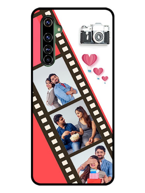 Custom Realme X50 Pro 5G Personalized Glass Phone Case - 3 Image Holder with Film Reel