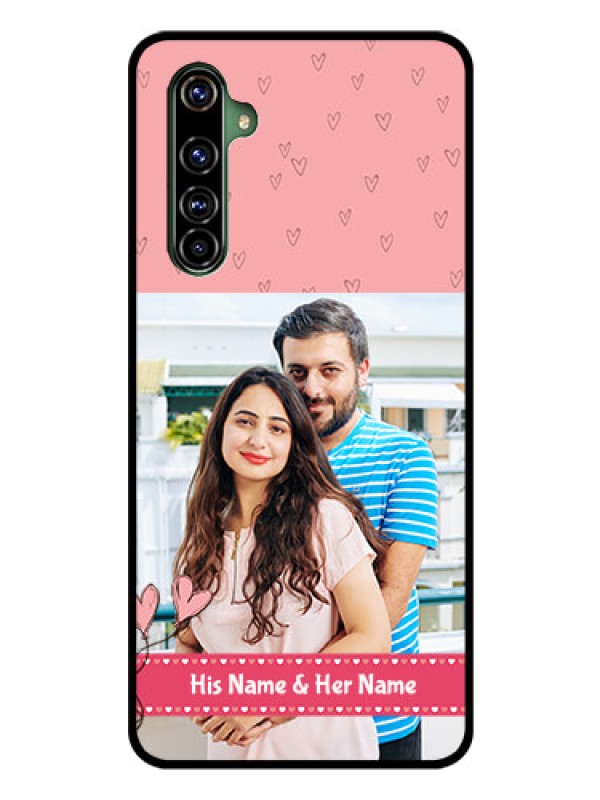 Custom Realme X50 Pro 5G Personalized Glass Phone Case - Love Design Peach Color