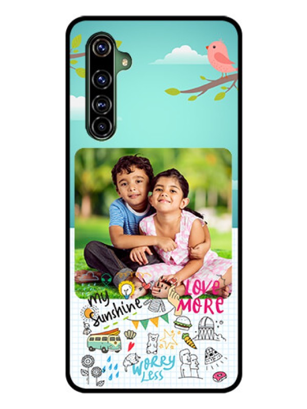 Custom Realme X50 Pro 5G Photo Printing on Glass Case - Doodle love Design