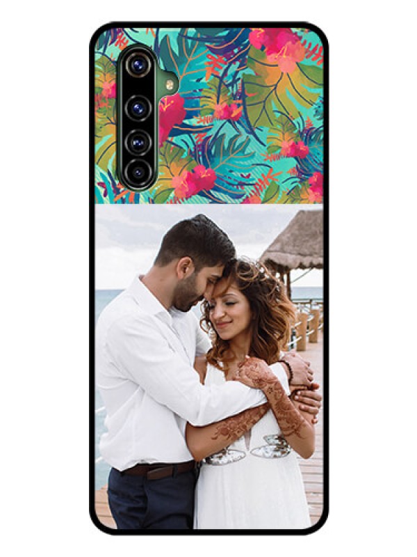 Custom Realme X50 Pro 5G Photo Printing on Glass Case - Watercolor Floral Design