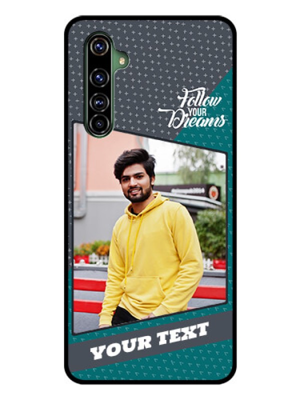 Custom Realme X50 Pro 5G Personalized Glass Phone Case - Background Pattern Design with Quote