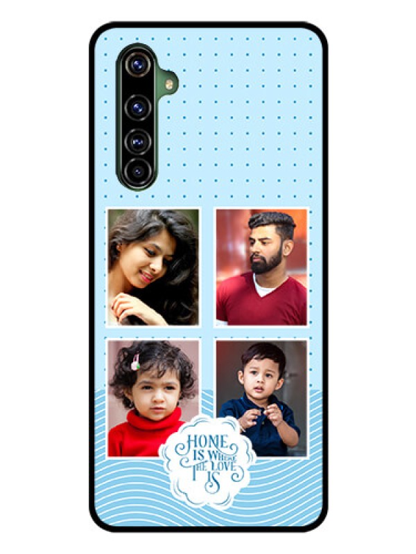 Custom Realme X50 Pro 5G Custom Glass Phone Case - Cute love quote with 4 pic upload Design