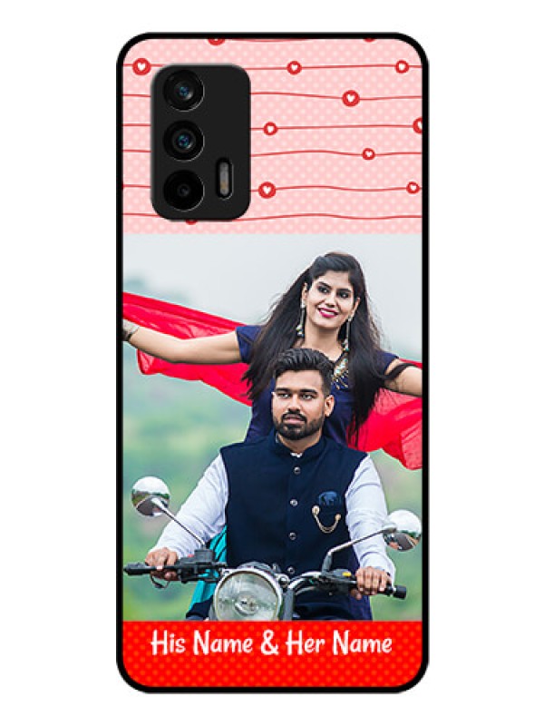 Custom Realme X7 Max 5G Personalized Glass Phone Case - Red Pattern Case Design
