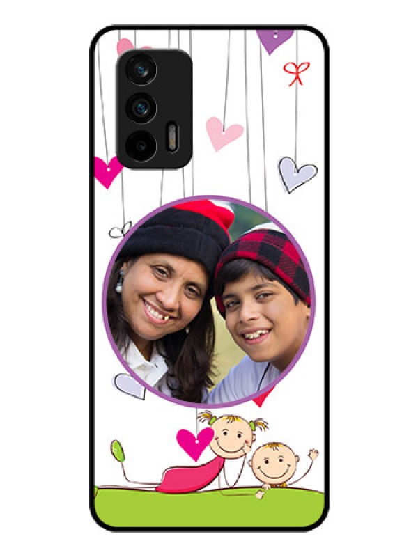 Custom Realme X7 Max 5G Photo Printing on Glass Case - Cute Kids Phone Case Design