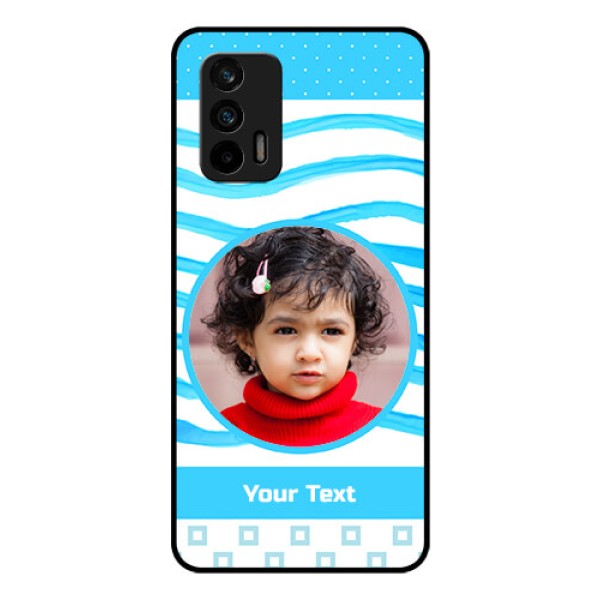 Realme X7 Max 5G Custom Glass Phone Case - Simple Blue Case Design