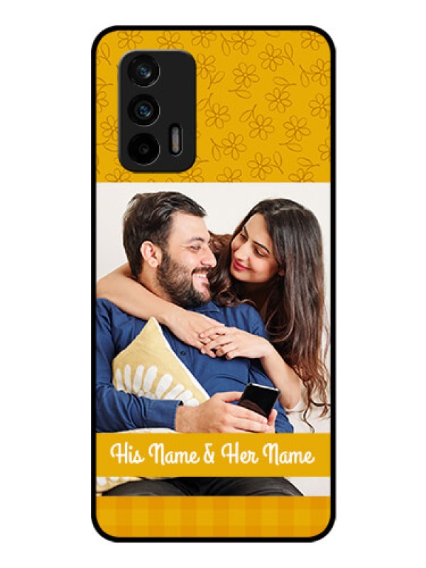Custom Realme X7 Max 5G Custom Glass Mobile Case - Yellow Floral Design