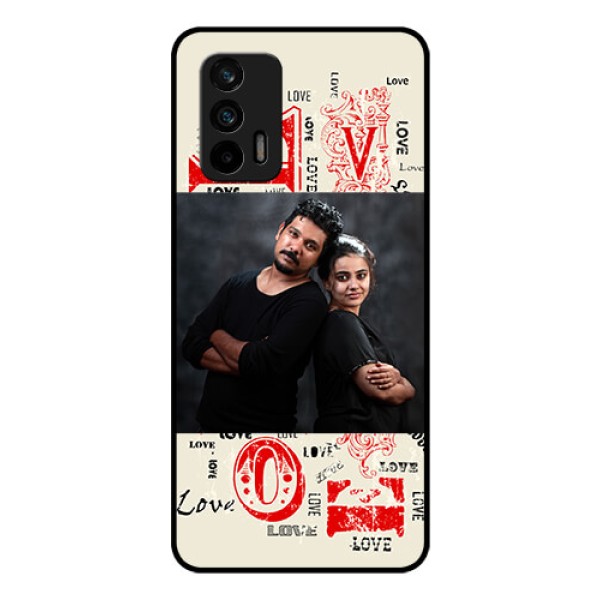 Realme X7 Max 5G Photo Printing on Glass Case - Trendy Love Design Case Realme X7 Max 5G Photo Printing on Glass Case - Trendy Love Design Case
