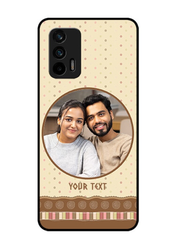 Realme X7 Max 5G Custom Glass Mobile Case - Brown Dotted Mobile Case Design