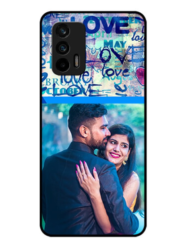 Custom Realme X7 Max 5G Custom Glass Mobile Case - Colorful Love Design