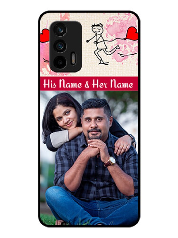 Custom Realme X7 Max 5G Photo Printing on Glass Case - You and Me Case Design