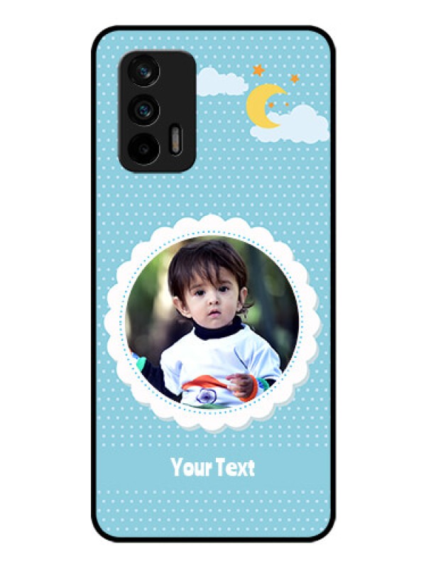 Custom Realme X7 Max 5G Personalised Glass Phone Case - Violet Pattern Design
