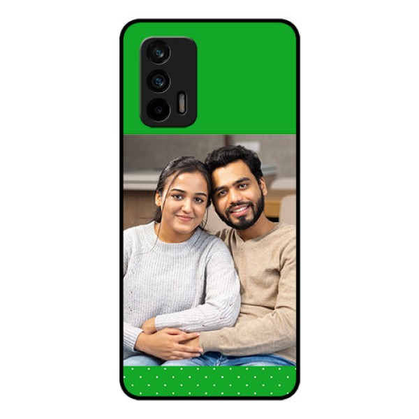 Realme X7 Max 5G Personalized Glass Phone Case - Green Pattern Design