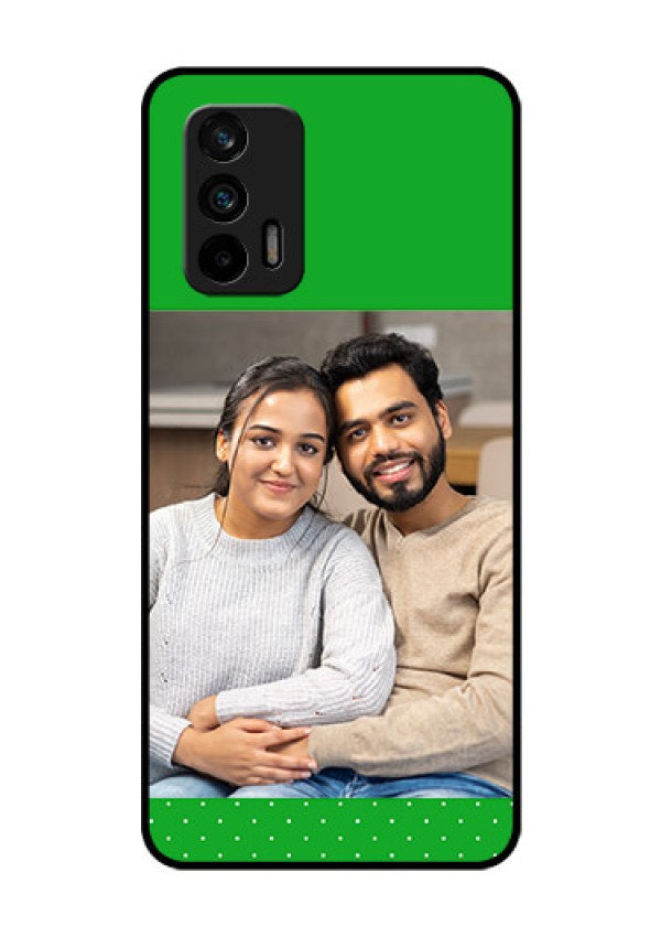 Realme X7 Max 5G Personalized Glass Phone Case - Green Pattern Design