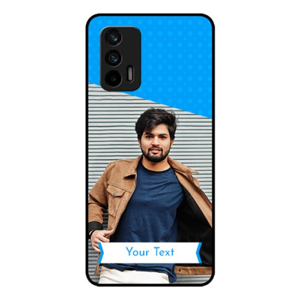 Realme X7 Max 5G Photo Printing on Glass Case - Simple Blue Color Design Realme X7 Max 5G Photo Printing on Glass Case - Simple Blue Color Design