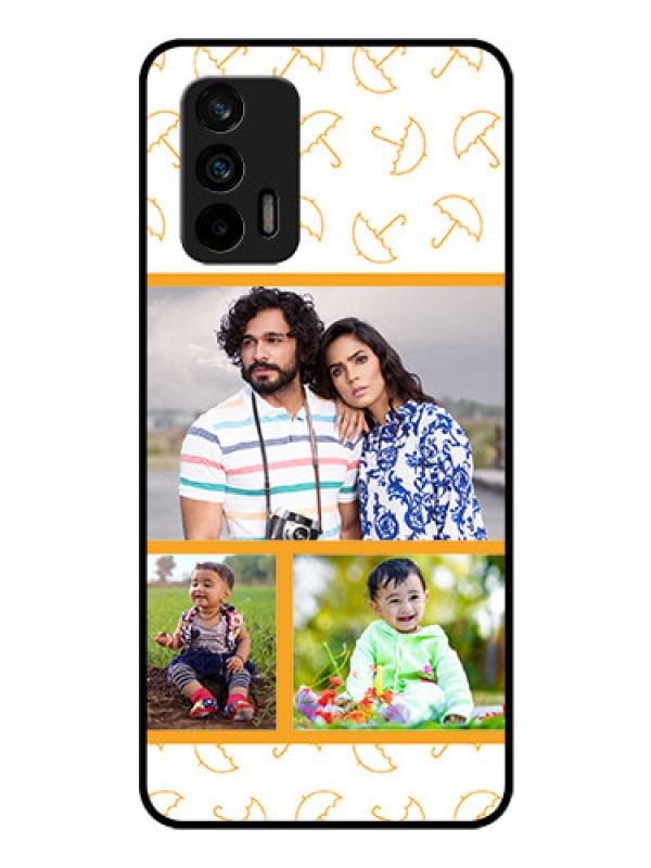 Custom Realme X7 Max 5G Custom Glass Mobile Case - Yellow Pattern Design