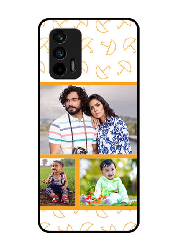 Realme X7 Max 5G Custom Glass Mobile Case - Yellow Pattern Design