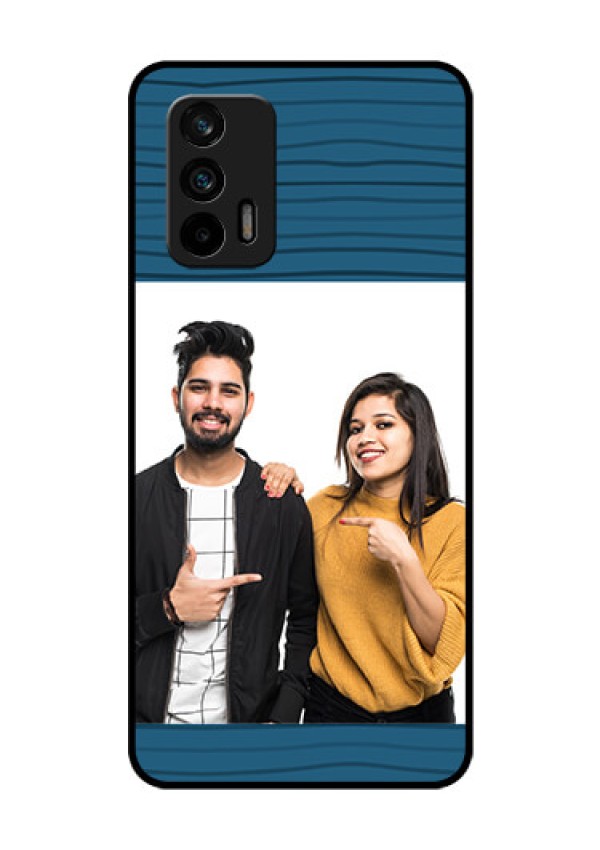 Realme X7 Max 5G Custom Glass Phone Case - Blue Pattern Cover Design