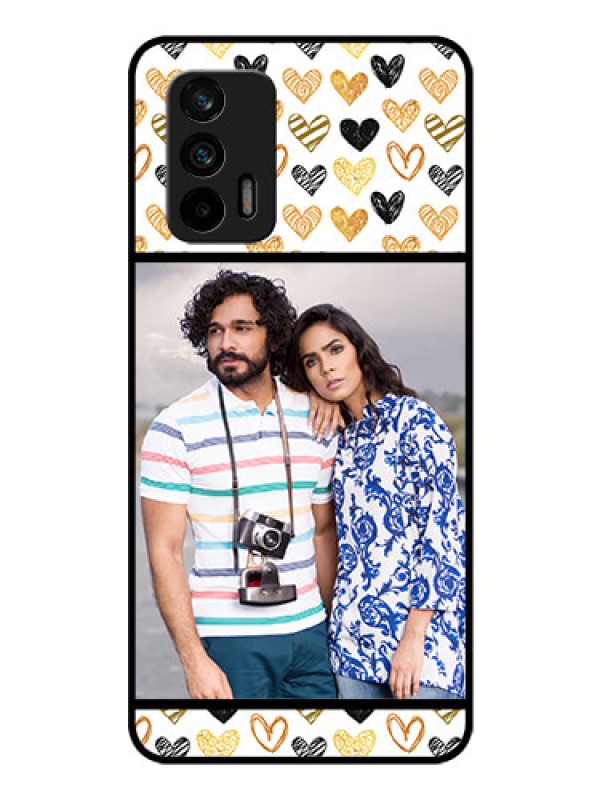 Custom Realme X7 Max 5G Photo Printing on Glass Case - Love Symbol Design