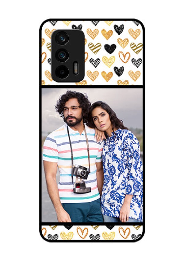 Realme X7 Max 5G Photo Printing on Glass Case - Love Symbol Design
