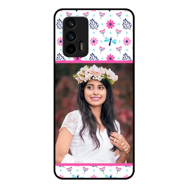 Realme X7 Max 5G Photo Printing on Glass Case - Colorful Flower Design Realme X7 Max 5G Photo Printing on Glass Case - Colorful Flower Design