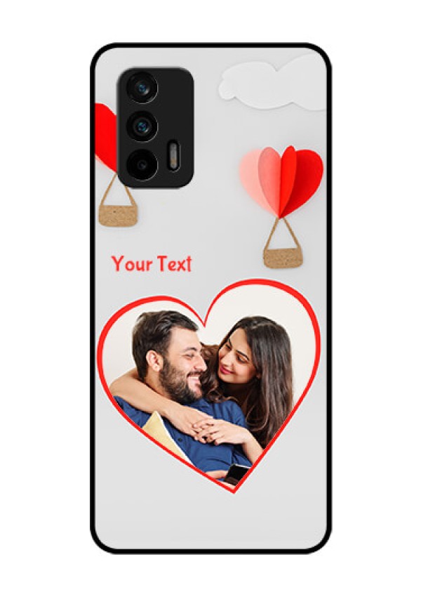 Realme X7 Max 5G Custom Glass Mobile Case - Parachute Love Design