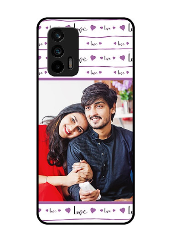 Realme X7 Max 5G Custom Glass Mobile Case - Couples Heart Design