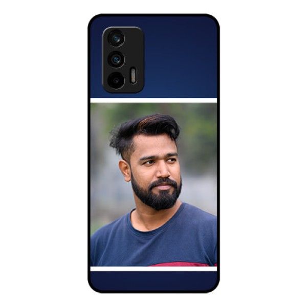 Realme X7 Max 5G Personalized Glass Phone Case - Simple Royal Blue Design Realme X7 Max 5G Personalized Glass Phone Case - Simple Royal Blue Design