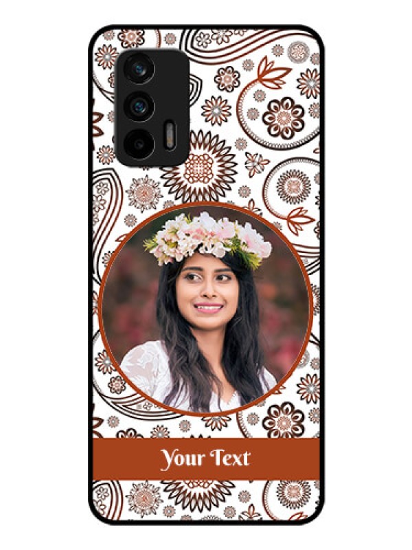 Custom Realme X7 Max 5G Custom Glass Mobile Case - Abstract Floral Design 