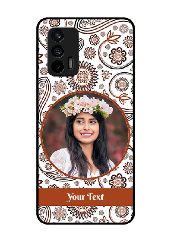 Realme X7 Max 5G Custom Glass Mobile Case - Abstract Floral Design 