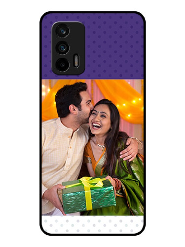 Custom Realme X7 Max 5G Personalized Glass Phone Case - Violet Pattern Design