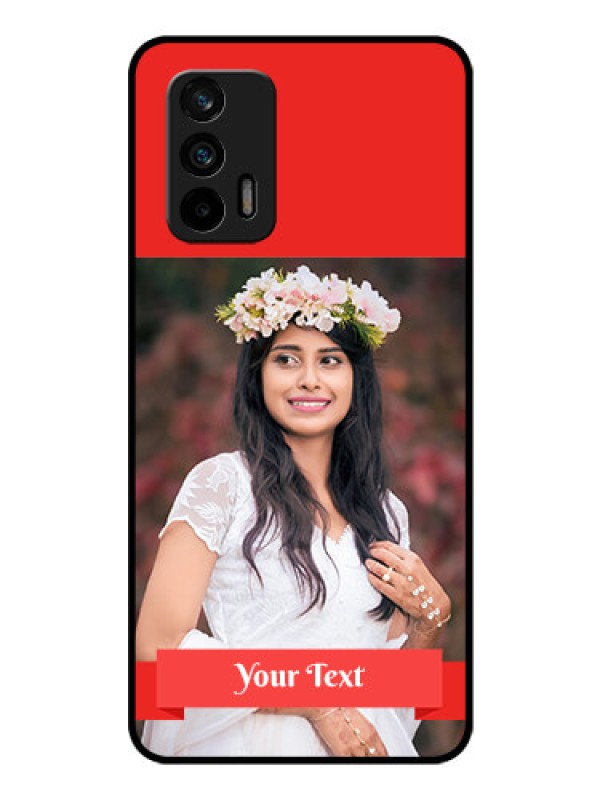 Custom Realme X7 Max 5G Custom Glass Phone Case - Simple Red Color Design
